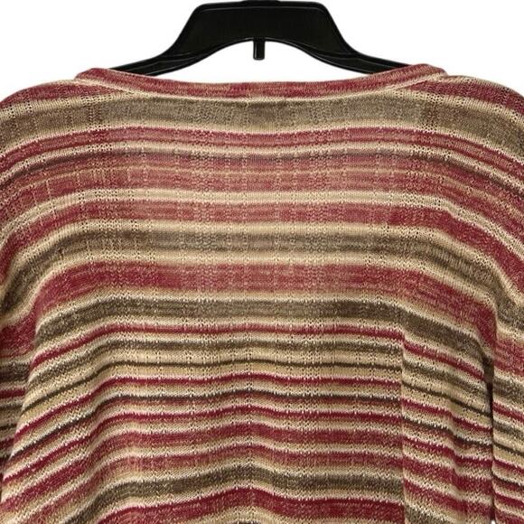 J.JILL Linen Blend Button Front Lightweight Striped Cardigan Sweater Size XL - Picture 7 of 9